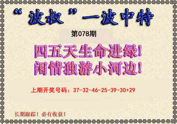 078期波叔一波中特[图]